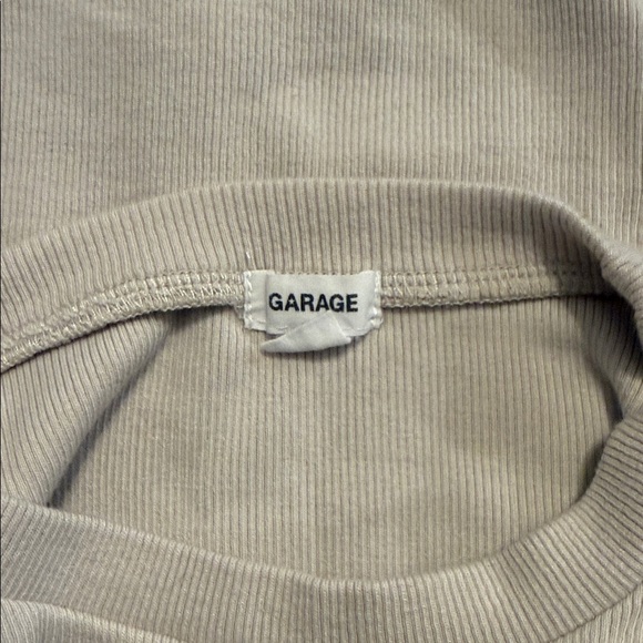 Garage Cream Ribbed Cropped Tee - Picture 4 of 6